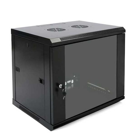 Dyno DYNO: Rack Wall- 9U-B - Wall mount rack cabinet 9U 450w/fan 24 x 19.8 x 18 DYN-300705